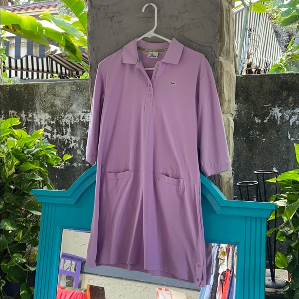 Lacoste 3/4 sleeve lilac purple tenis dress